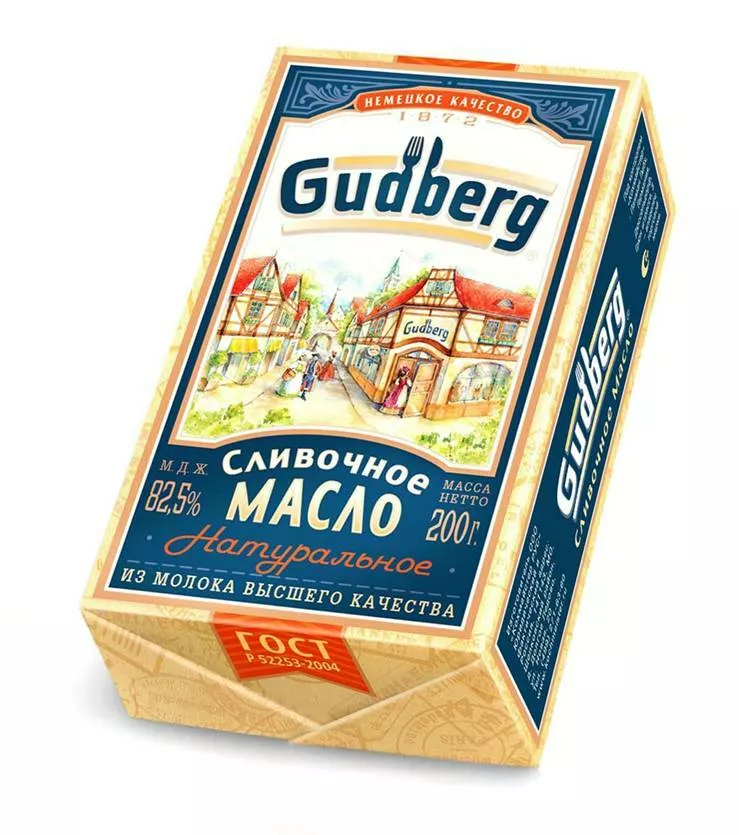 фотография продукта Масло сливочное "gudberg" 0.2кг