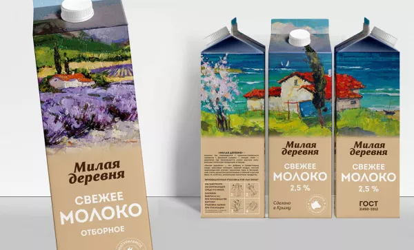 HOT IDEA разработали дизайн упаковки молочной продукции "Милая деревня"