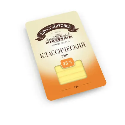 фотография продукта Сыр Брест  45% Классический нарезка150