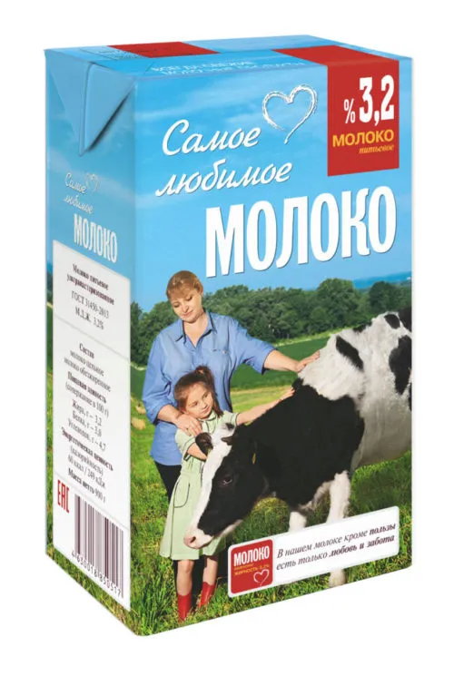 Фотография продукта Молоко ультрапаст.  ТУ  3,2% 