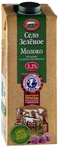 фотография продукта Молоко уп 0,95 л "Село зелёное" 2,5%
