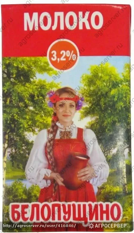 Фотография продукта Молоко девушка крестьянка 3,2% 1л./12 шт